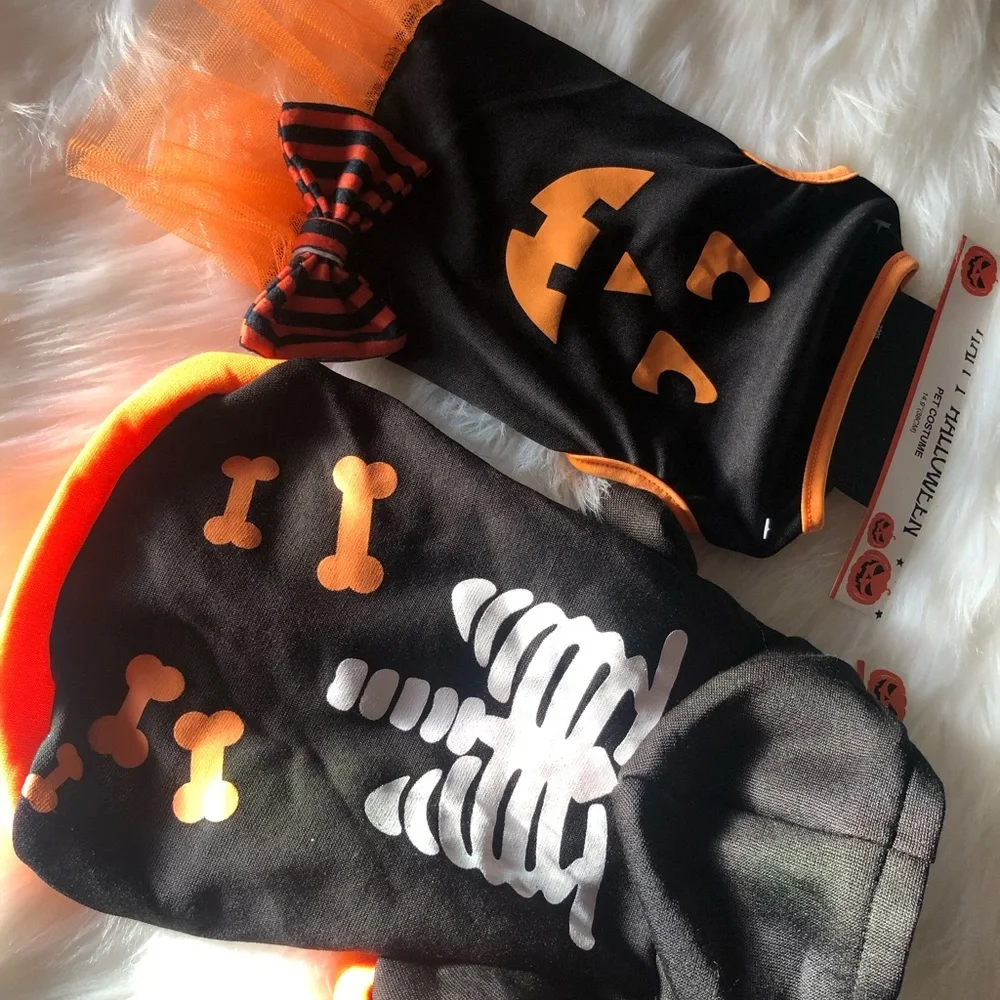 2 CAT OR DOG HALLOWEEN OUTFITS HOODIE AND TUTU ADORABLE